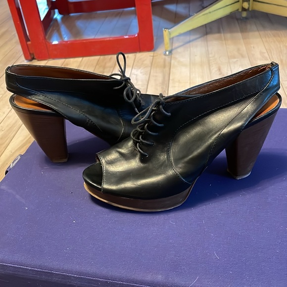 Madewell 1937 Footwear chunky peeptoe heels - Picture 1 of 7